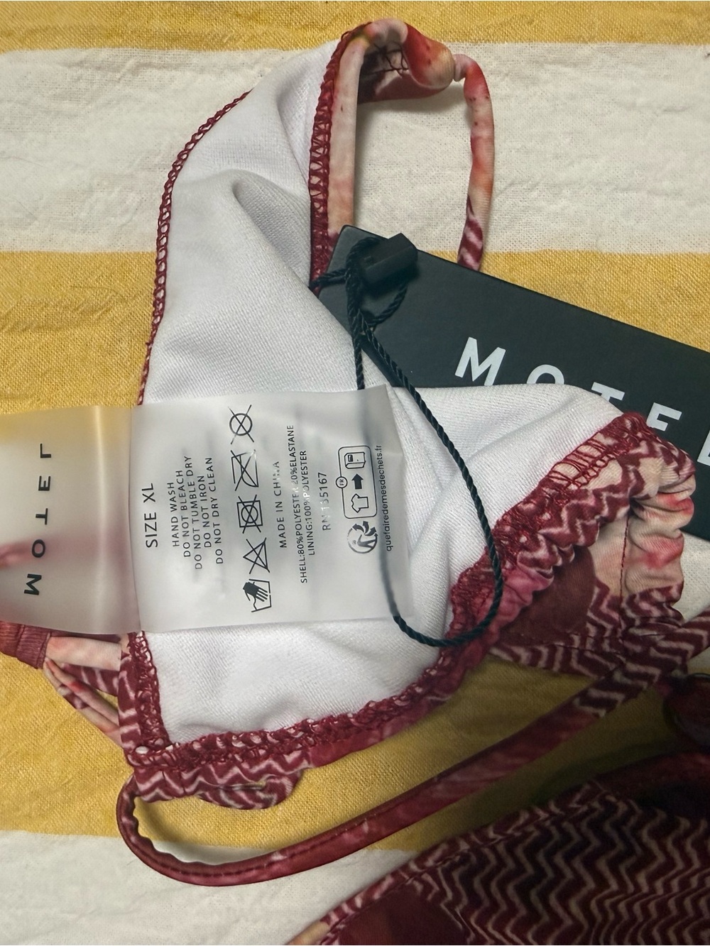 Motel Rocks Maroon Floral Triangle Bikini Set - Picture 2 of 5